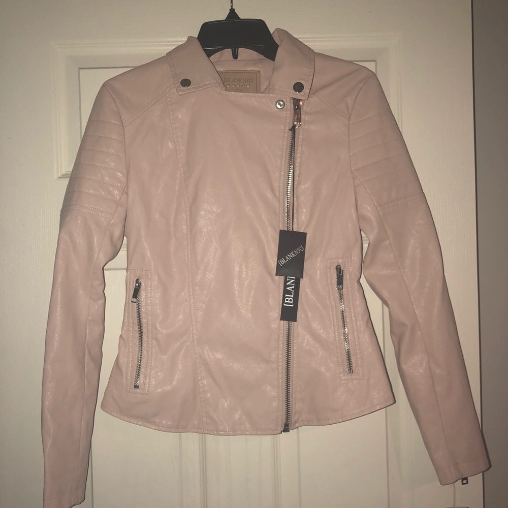 BLANK NYC PINK NWT Faux Leather Moto Jacket